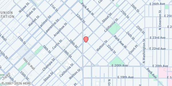 Map showing Colorado People's Center at 1630 S. Acoma St., Denver, CO