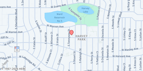 Map showing Commun at 3040 S Loretto Wy, Denver, CO