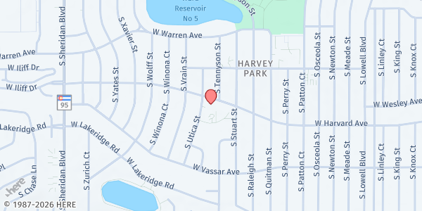 Map showing Doull Elementary at 2520 S Utica St, Denver, CO