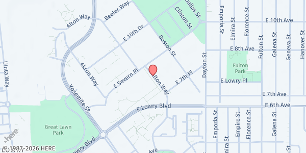 Map showing FBR - Lowry Campus at 1070 Alton Way, Denver, CO