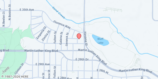 Map showing Jewish Family Services- Mountain Plains at 10425 E 31st Ave, Denver, CO