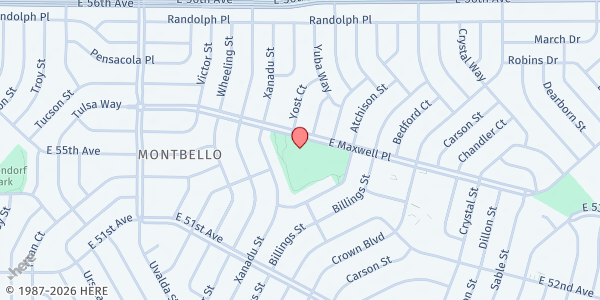 Map showing Kaizen Community Pop Up - Falcon Park at 13600 Maxwell Pl, Denver, CO