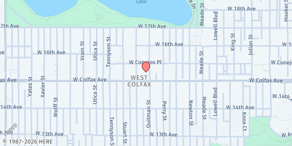 Map showing Metro Village- Volunteers of America at 1523 Quitman St., Denver, CO