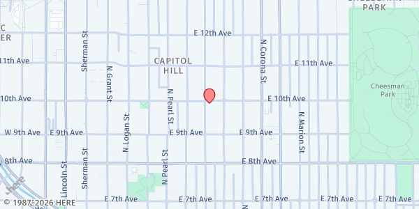 Map showing Metropolitan Community Church Food Pantry at 980 N Clarkson St, Denver, CO