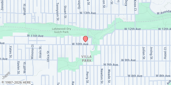 Map showing Set Free Church of Denver at 1001 Perry St., Denver, CO