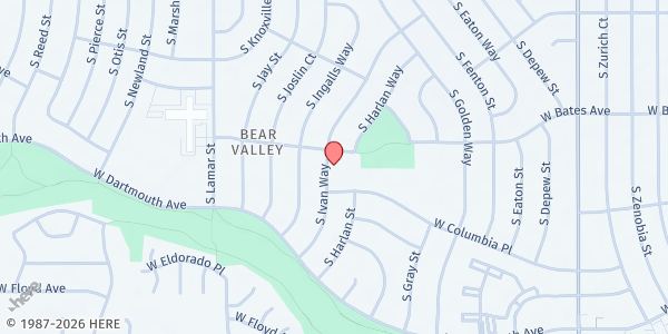 Map showing Traylor Academy at 2900 S Ivan Way, Denver, CO