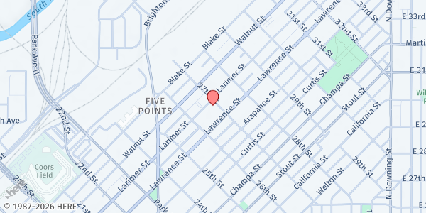 Map showing VOA Shelters - Larimer Street at 2660 Larimer St., Denver, CO