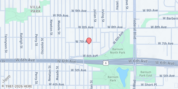 Map showing We Don't Waste - Presentation of Our Lady at 695 Julian St, Denver, CO