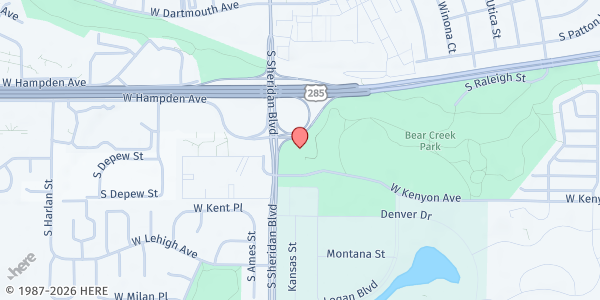 Map showing YMCA of Metro Denver at 5181 W Kenyon Ave, Denver, CO