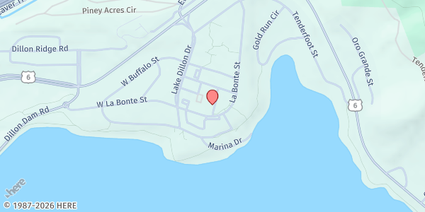 Map showing Food Share Pop-up Pantry - Dillon at 340 Fiedler Ave, Dillon, CO