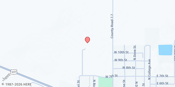 Map showing Dolores County Senior Services at 8540 Rd 7.2, Dove Creek, CO