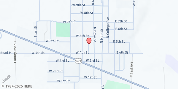 Map showing ROCK - Mobile Food Pantry Distribution at 128 US-491, Dove Creek, CO