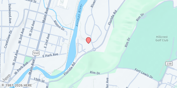 Map showing La Plata Family Center - Durango at 495 Florida Rd, Durango, CO