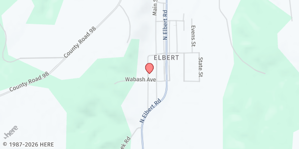 Map showing Elbert Christian Church's Food Bank at 23894 Broadway St., Elbert, CO