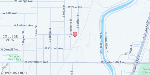 Map showing Kaizen Community Pop-up: SW Denver at 2900 S Shoshone St, Englewood, CO