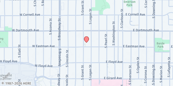 Map showing Movement 5280 at 3190 S Grant St, Englewood, CO