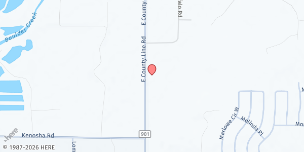 Map showing Bible Baptist Church at 5050 NE County Line Rd #1, Erie, CO