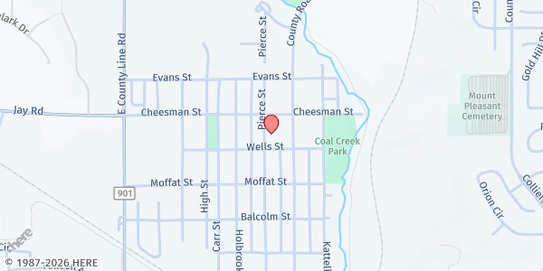 Map showing Erie Community Food Pantry at 635 Pierce St, Erie, CO