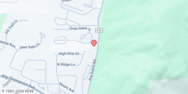 Map showing Crossroads Ministry at 1753 Wildfire Rd., Estes Park, CO