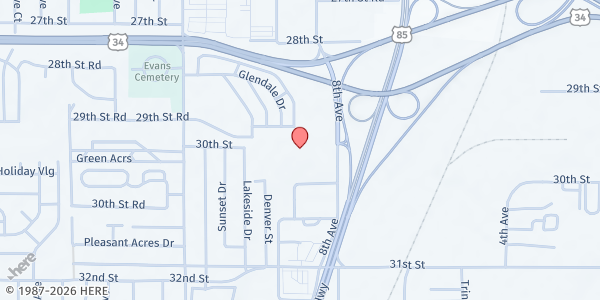 Map showing Immigrant and Refugee Center- Mobile Pantry at 3001 8th Ave, Evans, CO