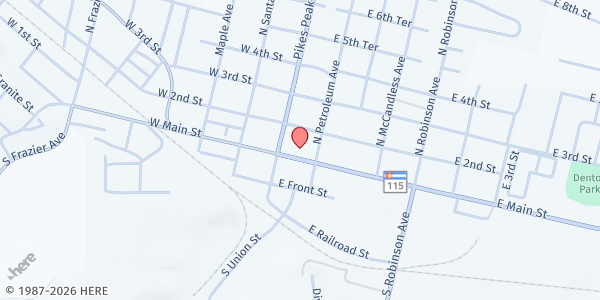 Map showing Manna House at 115 E Main St, Florence, CO