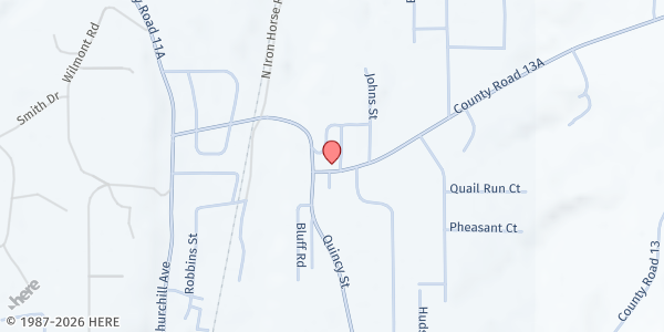 Map showing Williamsburg Town Hall at 1 John St., Florence, CO