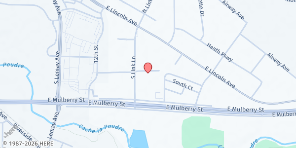 Map showing 4 Paws Pet Pantry at 328 S Link Ln #2A, Fort Collins, CO