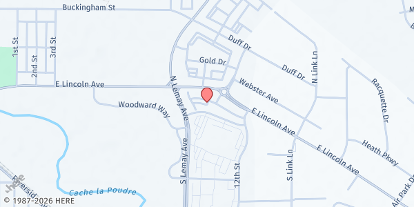 Map showing Buffalo Run at 1245 E Lincoln Ave, Fort Collins, CO
