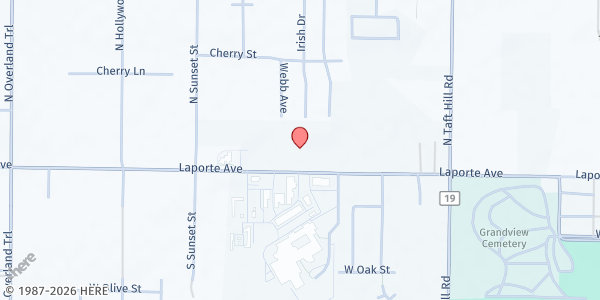 Map showing Calvary Baptist Temple at 2420 LaPorte Avenue, Fort Collins, CO