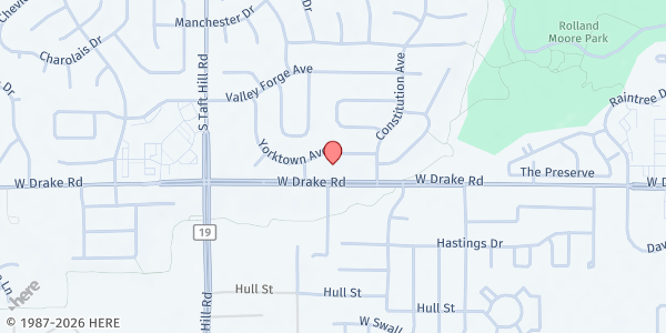 Map showing Foothills Unitarian Church Mobile Market at 1815 Yorktown Ave., Fort Collins, CO