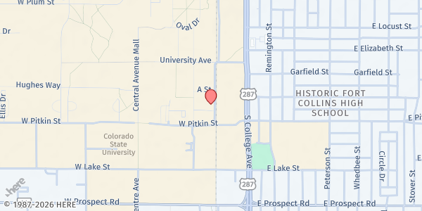 Map showing Rams Against Hunger at 1251 S Mason St, Fort Collins , CO