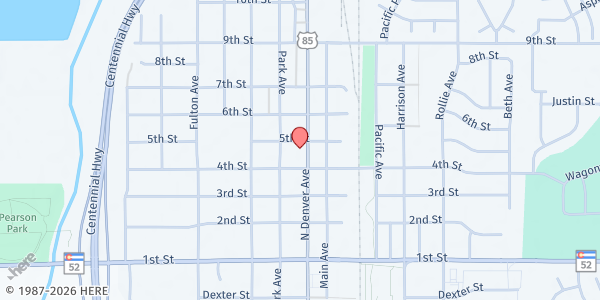 Map showing Fort Lupton Food & Clothing Bank at 421 Denver Ave., Fort Lupton, CO