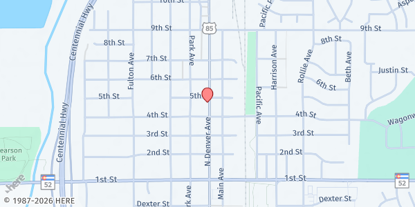 Map showing Fort Lupton Food & Clothing Bank at 421 Denver Ave, Fort Lupton, CO