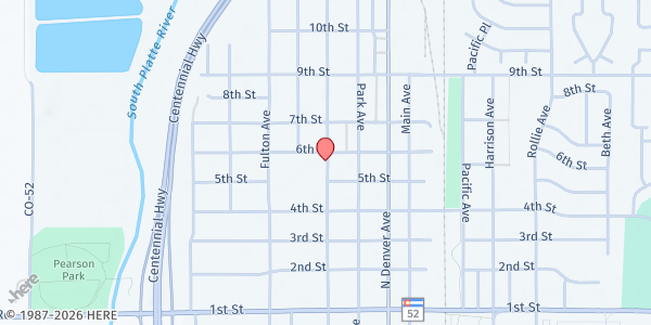 Map showing From His Hands at 1115 1st Avenue, Fort Lupton, CO
