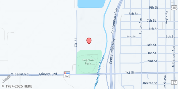 Map showing Pearson Park - Mobile Pantry at 12285 State Hwy 52, Fort Lupton, CO