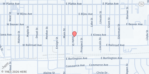 Map showing Morgan County Partnership for Children and Families at 220 State St, Fort Morgan, CO