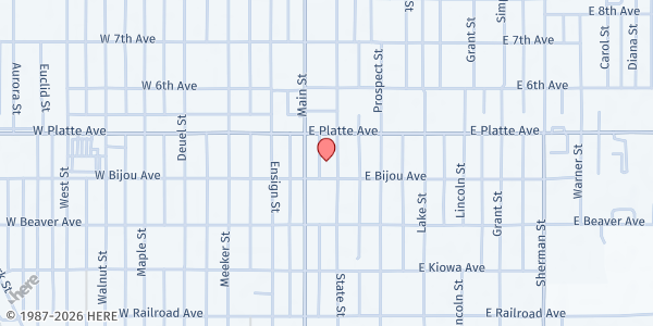 Map showing United Methodist Church at 117 W Bijou Ave, Fort Morgan, CO