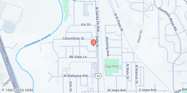 Map showing By Grace Community Center at 737 Dale St., Fountain, CO