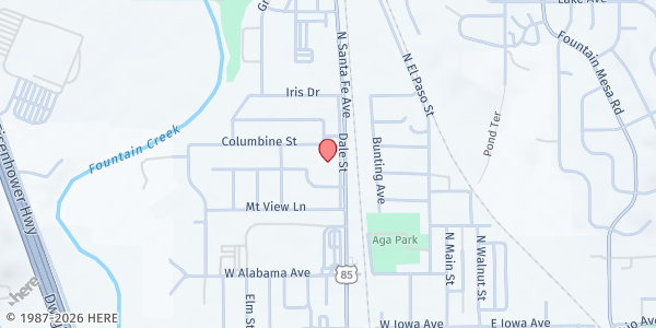 Map showing By Grace Community Center at 737 Dale St, Fountain, CO