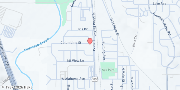 Map showing By Grace Community Center at 737 Dale St., Fountain, CO