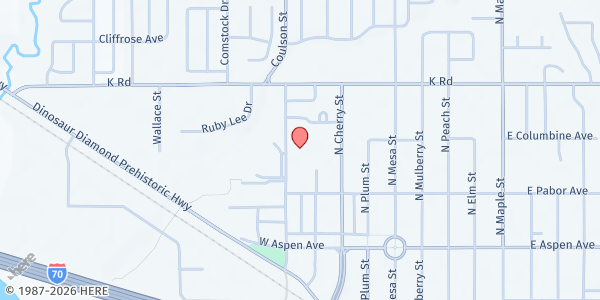 Map showing Calvary Chapel of Fruita at 324 N Coulson St, Fruita, CO