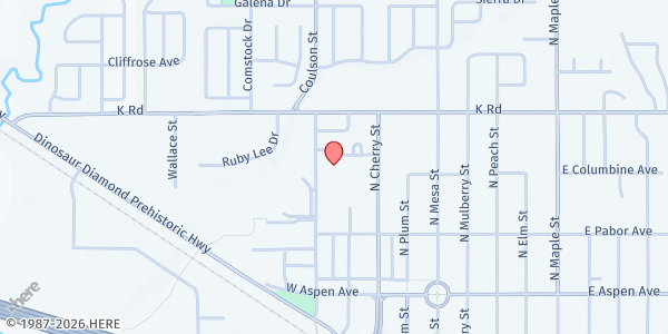 Map showing Fruita Community Center at 324 N Coulson St, Fruita, CO