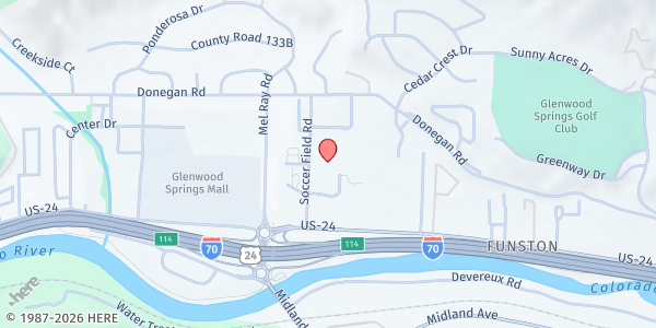 Map showing Glenwood- Garfield County MP at 120 Soccer Field Rd, Glenwood Springs, CO