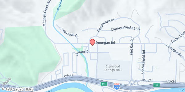 Map showing LIFT-UP Two Rivers Community School Drive-thru at 195 Center Dr, Glenwood Springs, CO