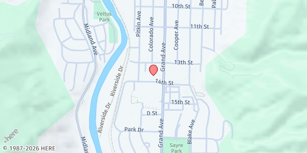 Map showing Salvation Army Glenwood Springs at 201 14th St #125, Glenwood Springs, CO