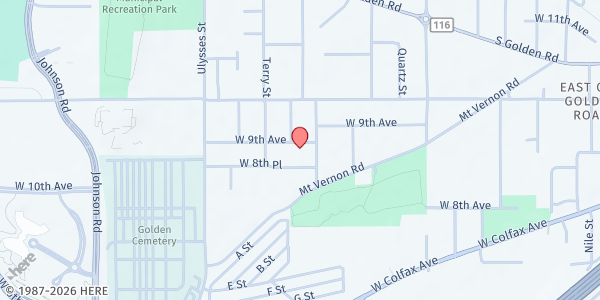 Map showing BGOLDN Fresh Food Pantry at 17455 W. 16th Ave., Golden, CO