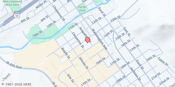 Map showing Calvary Food Shelf (Calvary Episcopal Church) at 1320 Arapahoe St, Golden, CO