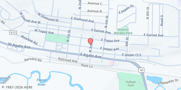 Map showing Granby Community Center at 129 N 3rd St, Granby, CO