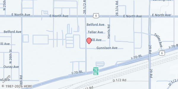 Map showing Community Food Bank of Grand Junction at 476 28 1/2 Rd, Grand Junction, CO