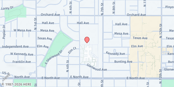 Map showing FBR Mobile Pantry - Grand Junction High School at 1400 N. 5th St., Grand Junction, CO